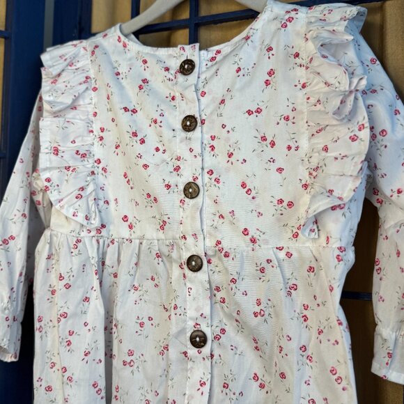 Knotted Fern 2-Piece linen Pinafore & Floral Blouse Set – Size 3T - Picture 11 of 11